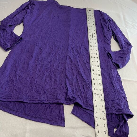 Yushi Purple Crinkle Lagenlook Tunic Top Size Medium - Picture 10 of 10